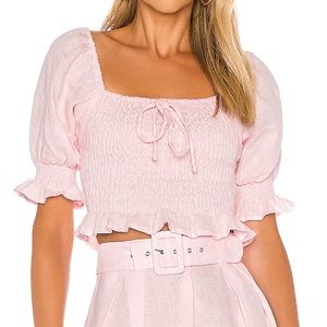 NWOT Faithfull the Brand Lenora top in turquoise